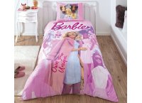 Постельное белье ранфорс TAC - Disney Barbie Pink Power (Turkey), подростковый